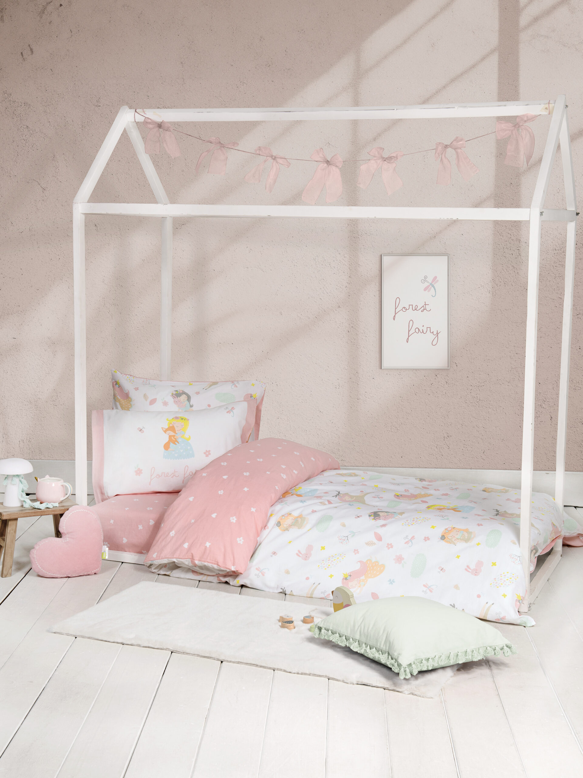 5206482171183-4.jpg Σετ Σεντόνια Μονά - Forest Fairy της Nima Kids 100% Cotton, 144 T.C. Μονά (2 x 170x255 + 1 Μαξιλαροθήκη 52x72) - Image 1