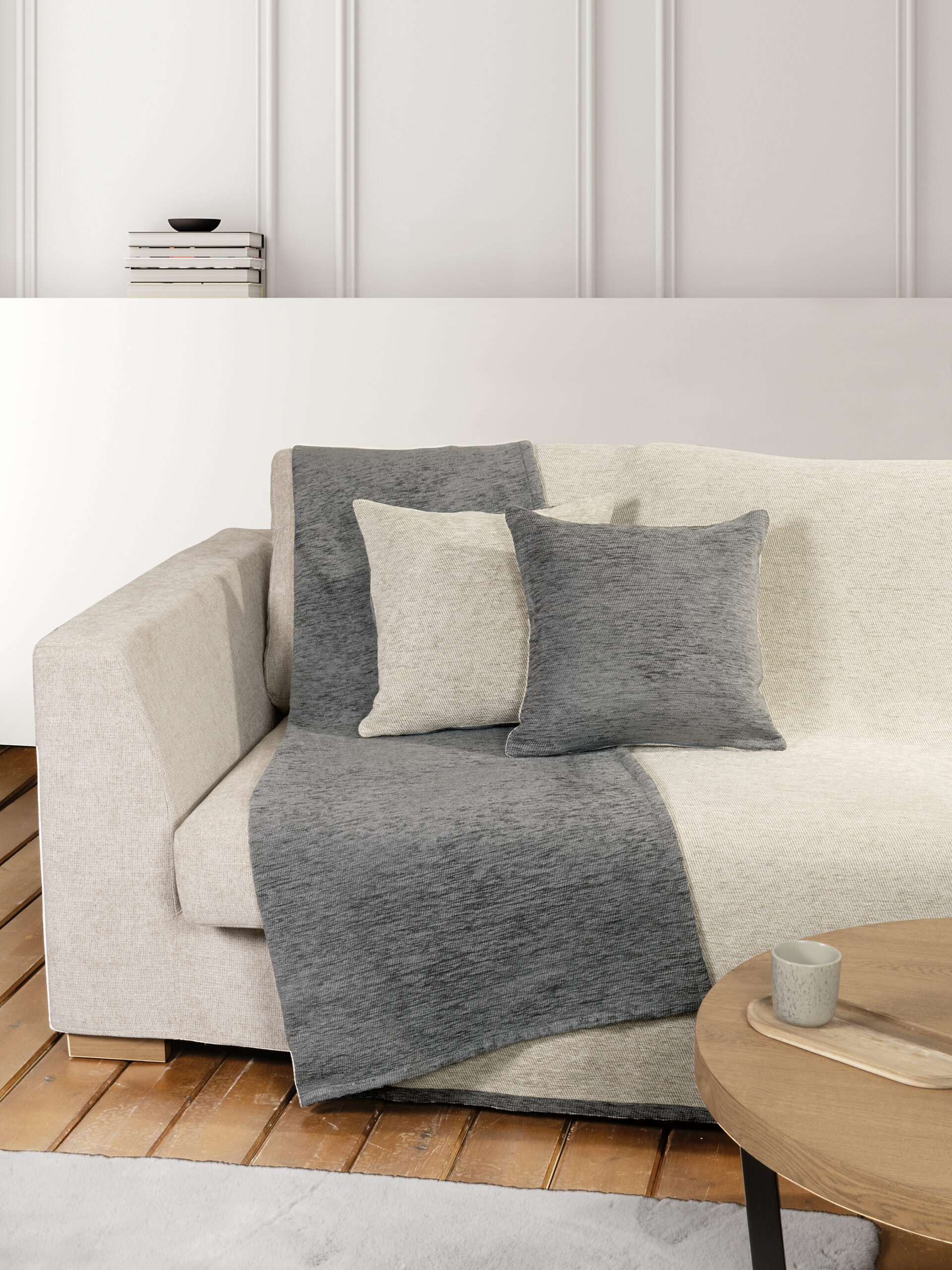5206482184930-14.jpg Ριχτάρι διπλής όψης 180x240 - Caldo Gray/Ivory της Nima Home 80% Chenille / 20% Cotton Διθέσιος 180x240 - Image 1
