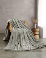 JOLLEIN - ΚΟΥΒΕΡΤΑ JACQUARD FLANNEL ΜΕ SHERPA ΓΚΡΙ ΥΠΕΡΔΙΠΛΟ (220Χ240) Rythmos