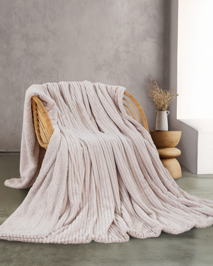 JOLLEIN - ΚΟΥΒΕΡΤΑ JACQUARD FLANNEL ΜΕ SHERPA ΦΟΥΞΙΑ ΥΠΕΡΔΙΠΛΟ (220Χ240) Rythmos - Image 6