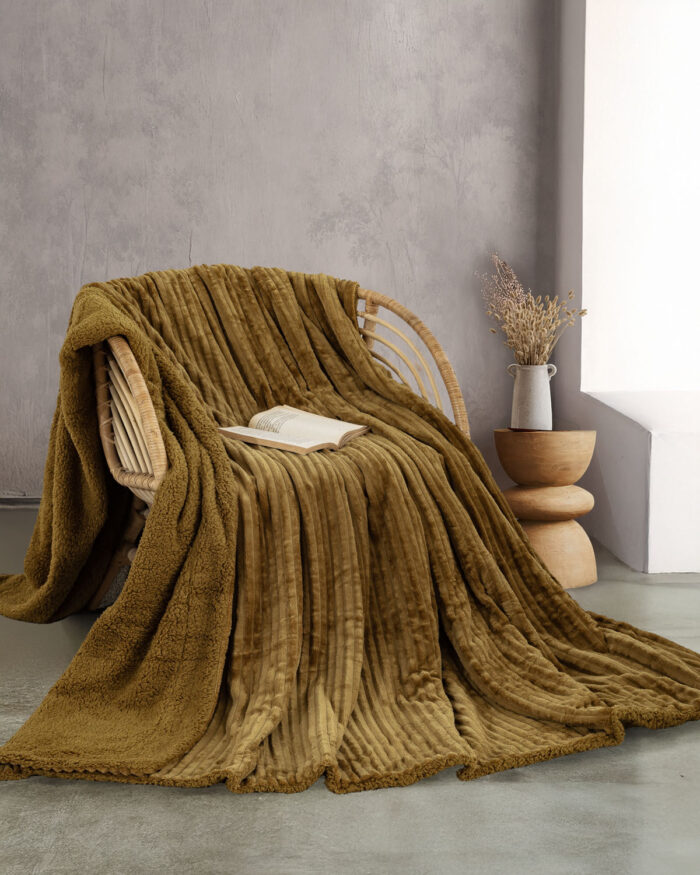 JOLLEIN - ΚΟΥΒΕΡΤΑ JACQUARD FLANNEL ΜΕ SHERPA ΦΟΥΞΙΑ ΥΠΕΡΔΙΠΛΟ (220Χ240) Rythmos - Image 2