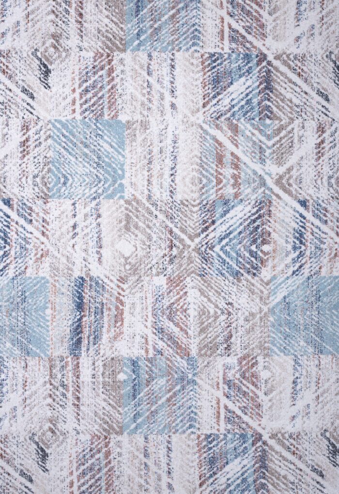 Χαλί Monza 8070/110 εκρού μπεζ μπλε ρόμβοι - ΡΟΤΟΝΤΑ  1,60x1,60 Colore Colori - Image 7