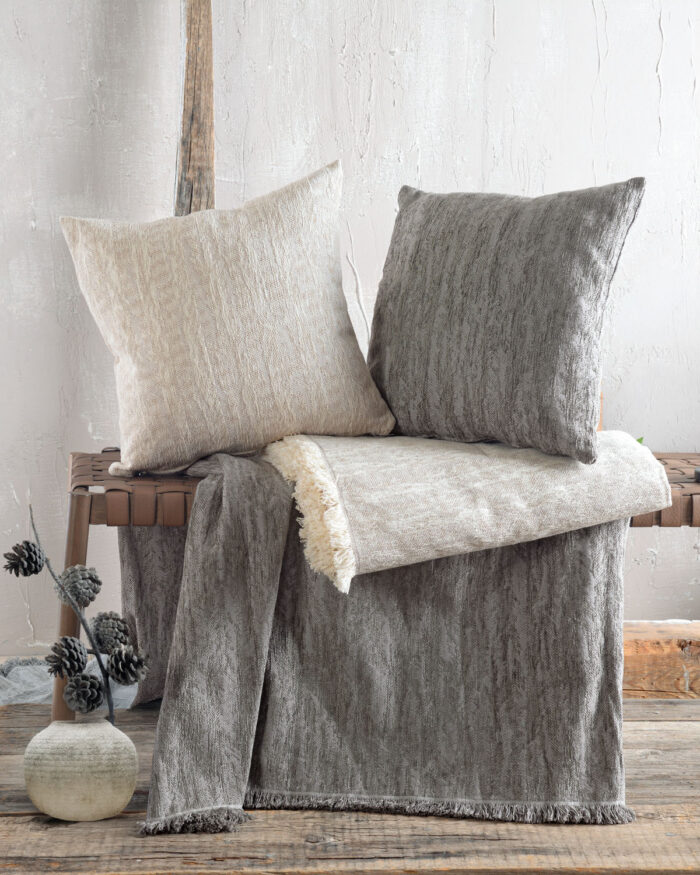 APERTIUS ΓΚΡΙ-ΚΑΦΕ - ΜΑΞΙΛΑΡΟΘΗΚΗ 40X40 50% Chenille acrylic - 25% βαμβάκι - 25% Pol Rythmos - Image 5