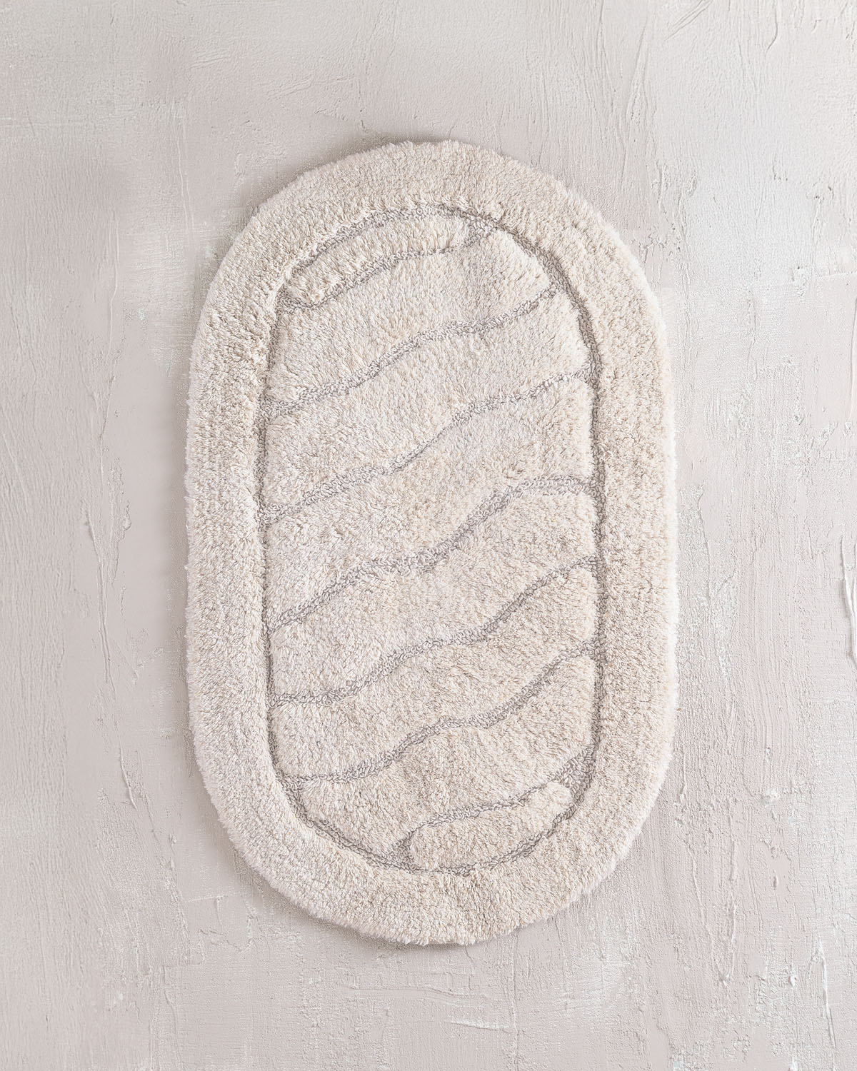 bathmat_oval_colour_1.jpg OVAL - ΧΑΛΑΚΙ ΕΚΡΟΥ 50X80 50X80 100% ΒΑΜΒΑΚΙ Rythmos - Image 1