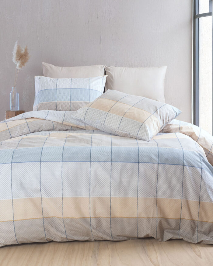 COLETTE ΓΚΡΙ ΓΑΛΑΖΙΟ - ΣΕΤ ΣΕΝΤΟΝΙΑ NEXT ΥΠΕΡΔΙΠΛΟ ΜΕ ΛΑΣΤΙΧΟ (230X260, 165X205+25) ΥΠΕΡΔΙΠΛΟ ΜΕ ΛΑΣΤΙΧΟ (230X260, 165X205+25) 50% ΒΑΜΒΑΚΙ - 50% ΠΟΛΥΕΣΤΕΡΑΣ Rythmos - Image 2