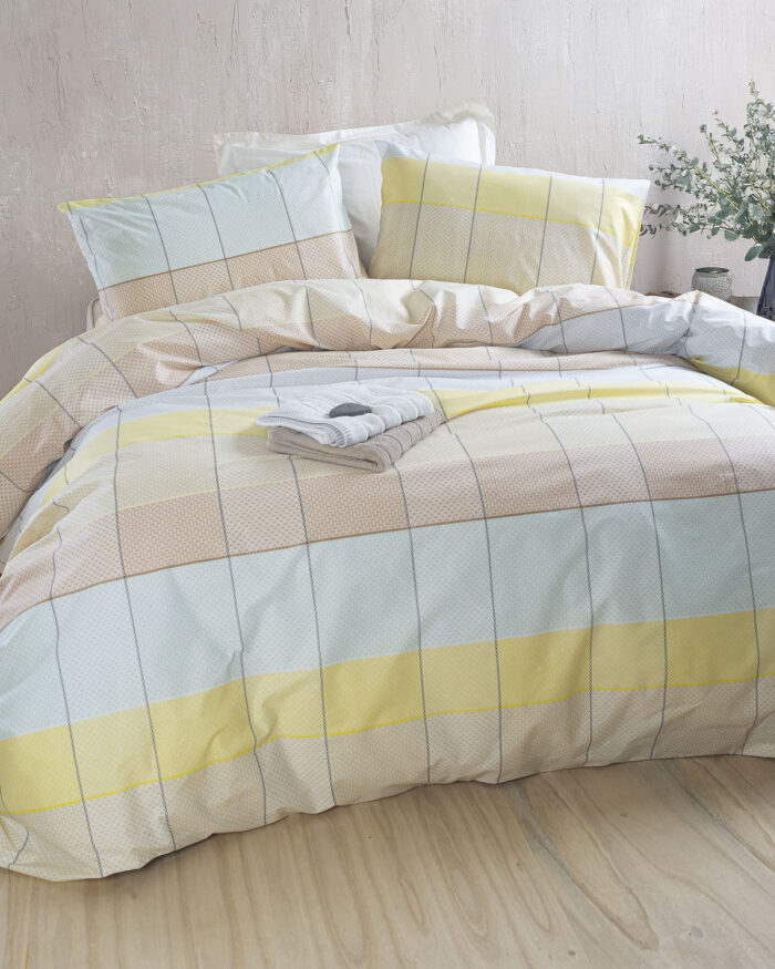 COLETTE ΚΙΤΡΙΝΟ ΓΑΛΑΖΙΟ - ΣΕΤ ΠΑΠΛΩΜΑΤΟΘΗΚΗ NEXT ΥΠΕΡΔΙΠΛΟ (225Χ250) ΥΠΕΡΔΙΠΛΟ (225Χ250) 50% ΒΑΜΒΑΚΙ - 50% ΠΟΛΥΕΣΤΕΡΑΣ Rythmos - Image 3