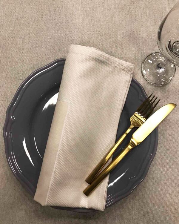 Βαμβακερή Μπεζ Πετσέτα Φαγητού Catering Ζακάρ Φάσα Gourmet 52x52cm 52x52cm Μπεζ της Pennie - Image 3