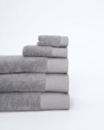 Βαμβακερή Πετσέτα με Φαρδιά Πικέ Φάσα Capital 700gsm Χειρός | 30x50cm Ανθρακί της Pennie - Image 2