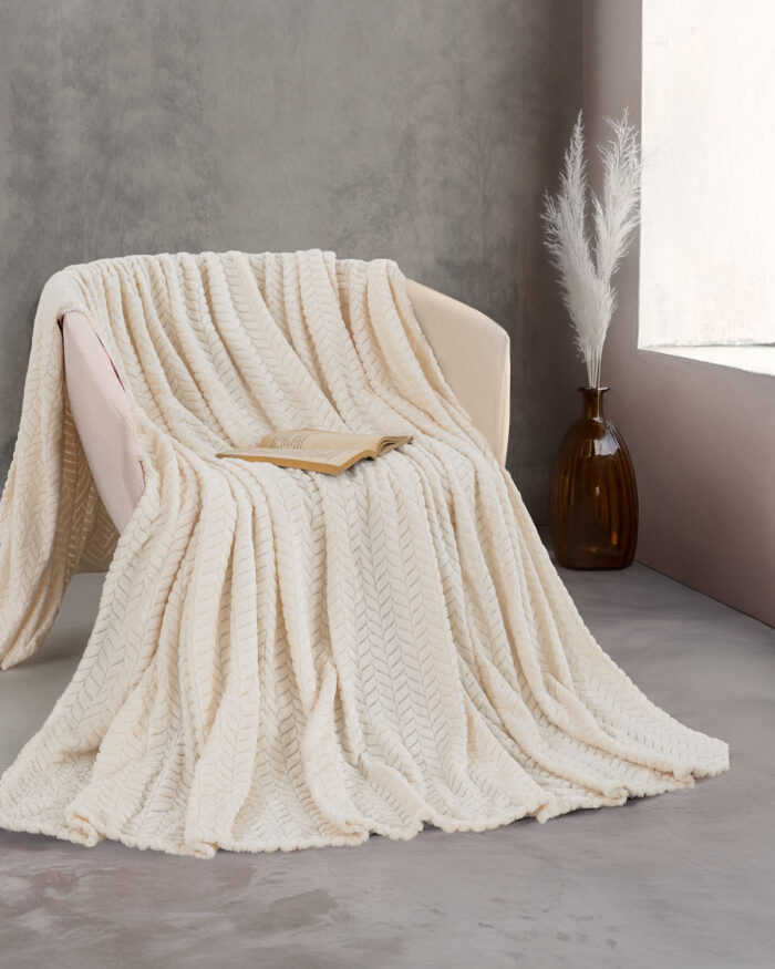 HARMONIE - ΚΟΥΒΕΡΤΑ JACQUARD FLANNEL ΜΠΛΕ ΥΠΕΡΔΙΠΛΟ (220Χ240) Rythmos - Image 5