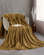 HARMONIE - ΚΟΥΒΕΡΤΑ JACQUARD FLANNEL ΧΡΥΣΟ ΥΠΕΡΔΙΠΛΟ (220Χ240) Rythmos