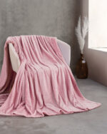 HARMONIE - ΚΟΥΒΕΡΤΑ JACQUARD FLANNEL ΡΟΖ ΥΠΕΡΔΙΠΛΟ (220Χ240) Rythmos