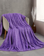 HARMONIE - ΚΟΥΒΕΡΤΑ JACQUARD FLANNEL ΜΟΒ ΥΠΕΡΔΙΠΛΟ (220Χ240) Rythmos
