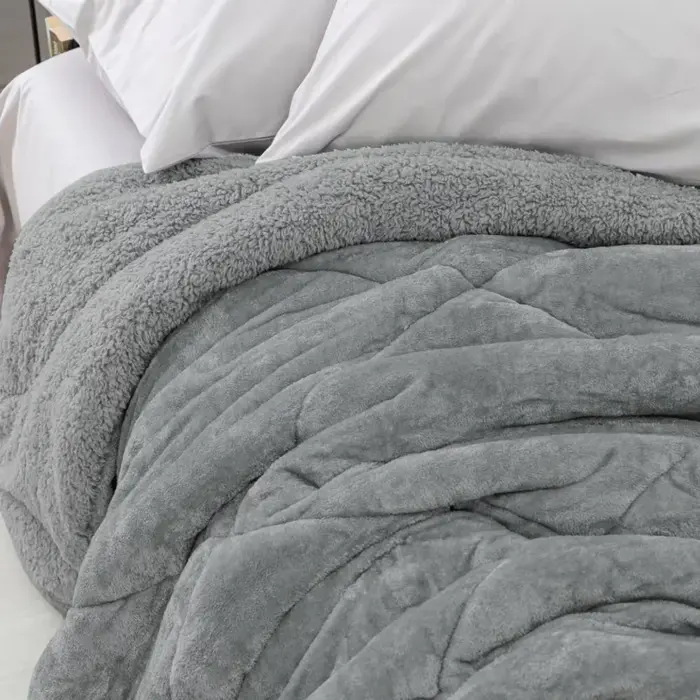 Κουβερτοπάπλωμα Cozy King Size 230 x 260 cm  100% Πολυέστερ Γκρι BOREA - Image 2