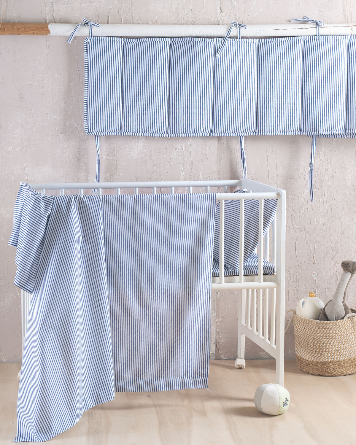 motiv_blue_linko-2.jpg MOTIV ΜΠΛΕ ΣΚΟΥΡΟ - ΠΑΠΛΩΜΑ ΒΡΕΦΙΚΟ 110X150 100% ΒΑΜΒΑΚΙ Rythmos - Image 1
