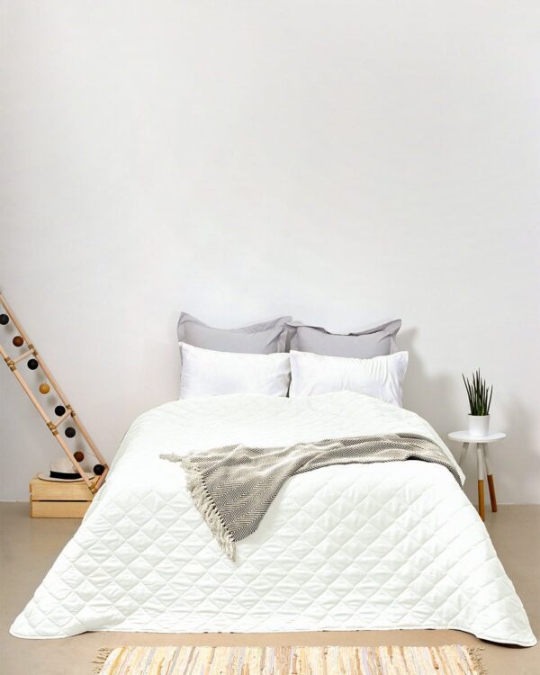 Microsilk Λευκό Κουβερλί Oscar III σε 2 Διαστάσεις Μονή (160x240cm) Άσπρο της Pennie - Image 2