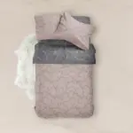 Παπλωματοθήκη Εμπριμέ Nest Μονή 160 x 240 cm  100% Βαμβάκι Ροζέ BOREA