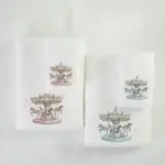 Πετσέτες Σετ 2ΤΜΧ Carousel Λευκό-Ροζ 70 x 120 / 30 x 50 cm  100% Βαμβάκι Λευκό-Ροζ BOREA - Image 5