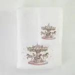 Πετσέτες Σετ 2ΤΜΧ Carousel Λευκό-Ροζ 70 x 120 / 30 x 50 cm  100% Βαμβάκι Λευκό-Ροζ BOREA - Image 3