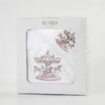 Πετσέτες Σετ 2ΤΜΧ Carousel Λευκό-Ροζ 70 x 120 / 30 x 50 cm  100% Βαμβάκι Λευκό-Ροζ BOREA - Image 4