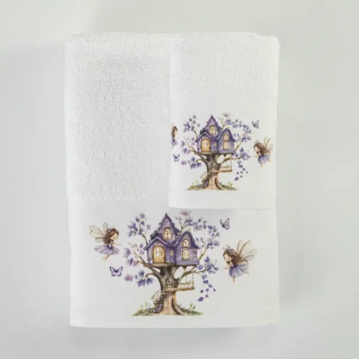 Πετσέτες Σετ 2ΤΜΧ Magic Garden Λευκό 70 x 120 / 30 x 50 cm  100% Βαμβάκι Λευκό BOREA - Image 3
