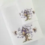 Πετσέτες Σετ 2ΤΜΧ Magic Garden Λευκό 70 x 120 / 30 x 50 cm  100% Βαμβάκι Λευκό BOREA