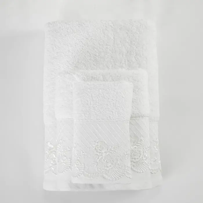 Πετσέτες Σετ 3ΤΜΧ Ηλέκτρα 70 x 140 / 50 x 90 / 30 x 50 cm  100% Βαμβάκι Εκρού BOREA - Image 4