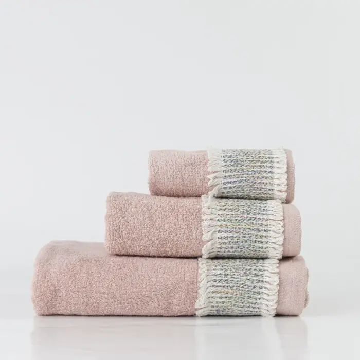 Πετσέτες Σετ 3ΤΜΧ Era 70 x 140 / 50 x 90 / 30 x 50 cm  100% Βαμβάκι Πούδρα BOREA - Image 7