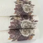 Πετσέτα Προσώπου Gerbera 50 x 90 cm  100% Βαμβάκι Εκρού BOREA - Image 3