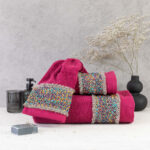 Πετσέτες Σετ 2ΤΜΧ Jules 50 x 90 / 30 x 50 cm  100% Βαμβάκι Πετρόλ BOREA - Image 3