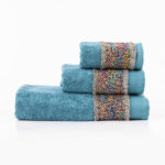 Πετσέτες Σετ 2ΤΜΧ Jules 50 x 90 / 30 x 50 cm  100% Βαμβάκι Πετρόλ BOREA - Image 6