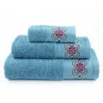 Πετσέτες Σετ 3ΤΜΧ Petalouda 70 x 140 / 50 x 90 / 30 x 50 cm  100% Βαμβάκι Πετρόλ BOREA - Image 6