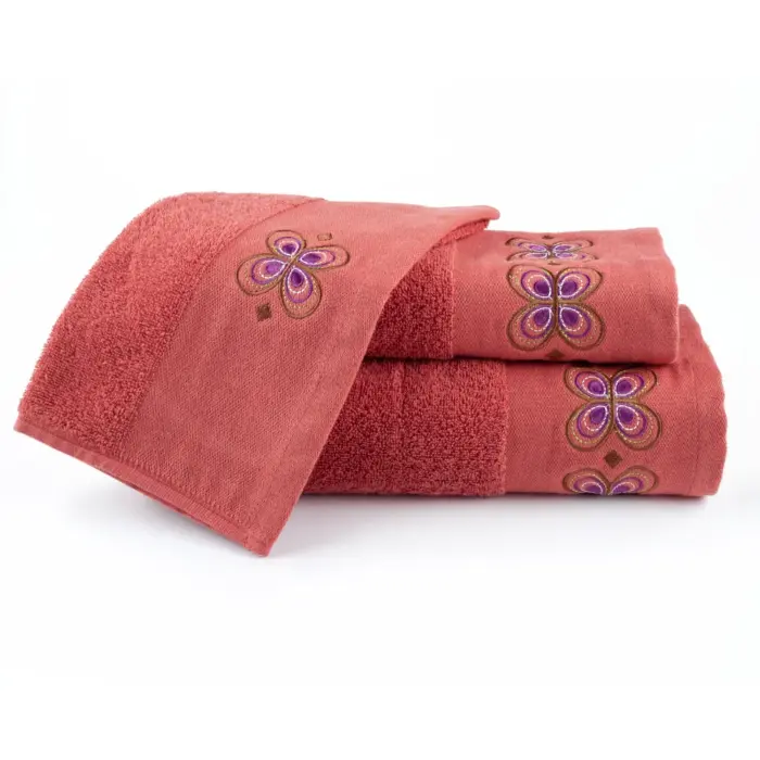 Πετσέτες Σετ 3ΤΜΧ Petalouda 70 x 140 / 50 x 90 / 30 x 50 cm  100% Βαμβάκι Τερακότα BOREA - Image 9