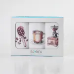Ποτηρόπανα Κουζίνας Coffee Σετ 3ΤΜΧ (3) 50 x 70 cm  50% Βαμβάκι - 50% Polyester Λευκό BOREA - Image 3