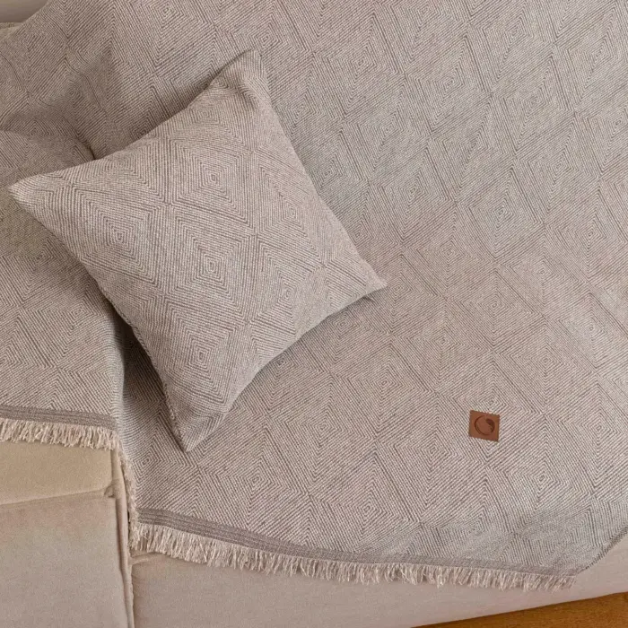 Ριχτάρι Σενίλ Πολυθρόνας Bari 180 x 180 cm  100% Πολυέστερ Εκρού BOREA - Image 18