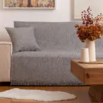Ριχτάρι Σενίλ Πολυθρόνας Bari 180 x 180 cm  100% Πολυέστερ Πετρόλ BOREA - Image 4