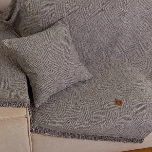 Ριχτάρι Σενίλ Πολυθρόνας Bari 180 x 180 cm  100% Πολυέστερ Γκρι BOREA - Image 15