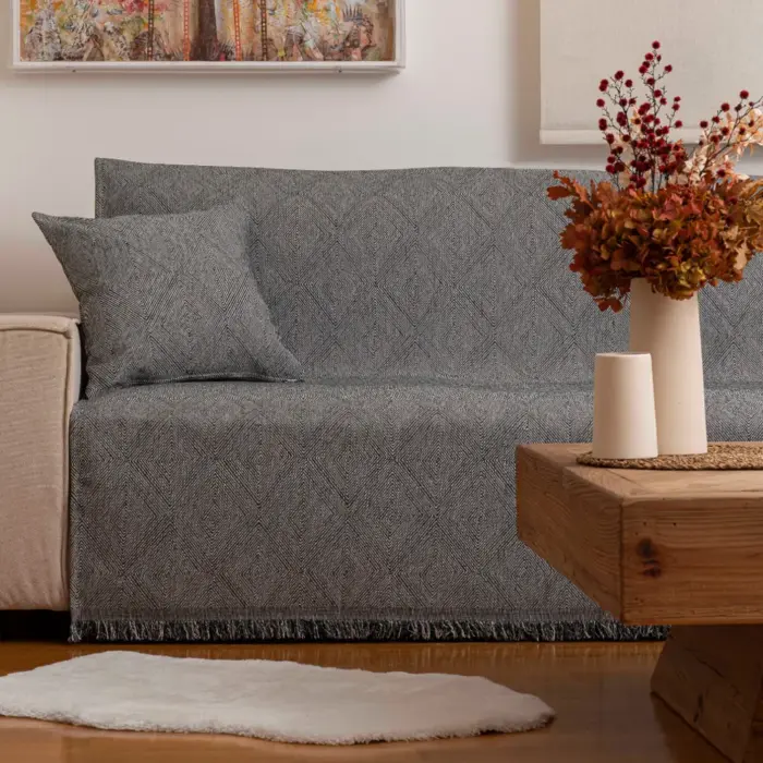 Ριχτάρι Σενίλ Τετραθέσιο Bari 180 x 350 cm  100% Πολυέστερ Γκρι BOREA - Image 3