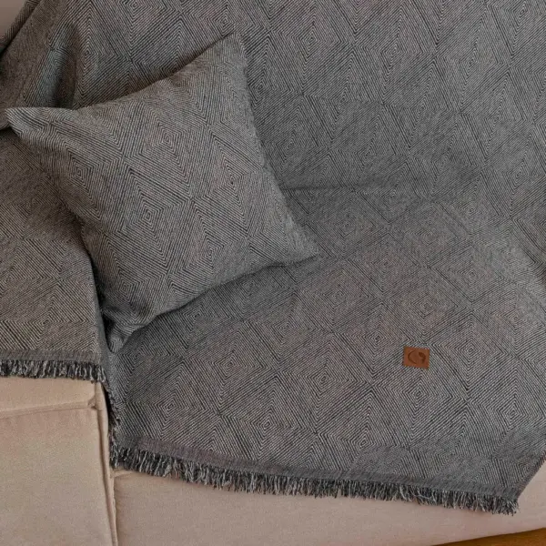 Ριχτάρι Σενίλ Πολυθρόνας Bari 180 x 180 cm  100% Πολυέστερ Γκρι BOREA - Image 6