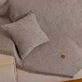 Ριχτάρι Σενίλ Πολυθρόνας Bari 180 x 180 cm 100% Πολυέστερ Γκρι BOREA - Image 12