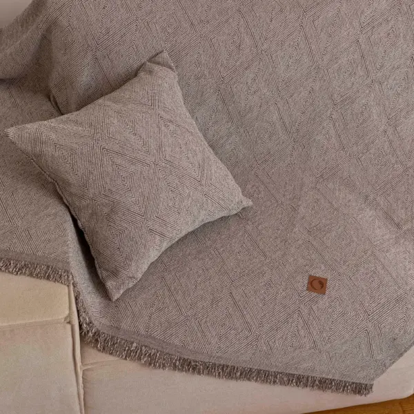 Ριχτάρι Σενίλ Πολυθρόνας Bari 180 x 180 cm  100% Πολυέστερ Γκρι BOREA - Image 12