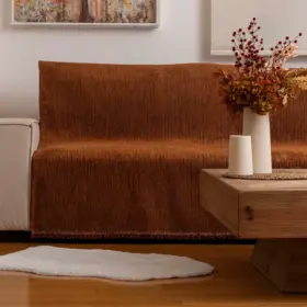 Ριχτάρι Σενίλ Διθέσιο Velvet 180 x 250 cm 100% Πολυέστερ Εκρού BOREA