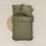 Σεντόνι Μονόχρωμο Solid Υπέρδιπλο Με Λάστιχο 180 cm x 200 cm + 40 cm  100% Βαμβάκι 22.Χακί BOREA - Image 14