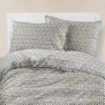 Σεντόνια Εμπριμέ Σετ Honey Υπέρδιπλα Με Λάστιχο 240 x 260 cm + 160 x 200 cm + 40 cm + (2) 50 x 70 cm  100% Βαμβάκι Γκρι BOREA - Image 2