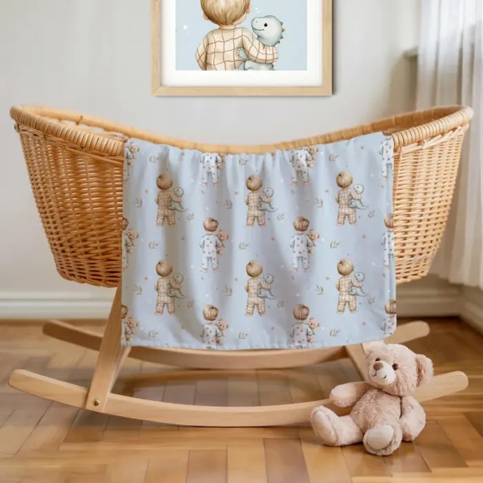 Σεντόνια Λίκνου Σετ Goodnight (2) 70 x 120 cm  100% Βαμβάκι Σιέλ BOREA - Image 2