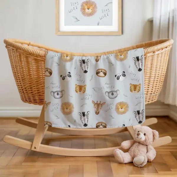 Σεντόνια Λίκνου Σετ Stay Wild (2) 70 x 120 cm  100% Βαμβάκι Φυστικί BOREA