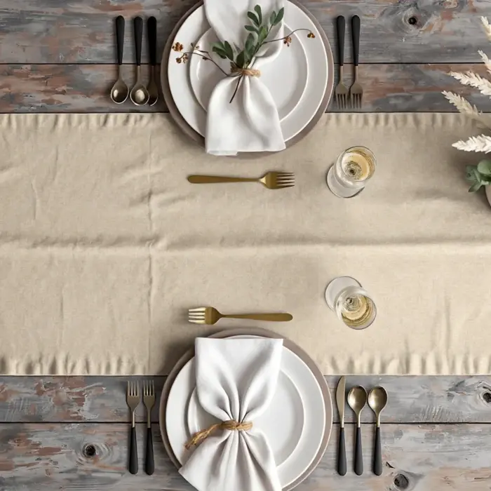 Τραβέρσα Mallorca 50 x 180 cm  60% Βαμβάκι-40% Πολυέστερ Γκρι BOREA - Image 2