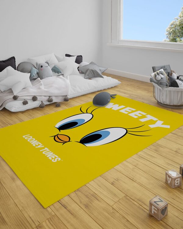 Παιδικό Χαλί Tweety Des.1 Warner Bros σε 2 Διαστάσεις 130x180cm Κίτρινο της Pennie