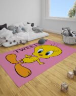 Παιδικό Χαλί Tweety Des.2 Warner Bros σε 2 Διαστάσεις 55x85cm Λιλά της Pennie