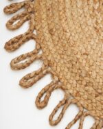 Ψάθα Πλεκτό Οικολογικό Στρογγυλό Χαλί Γιούτας Zig-Zag Φάσα Manhattan Διάμετρος 90cm Μπεζ της Pennie - Image 2