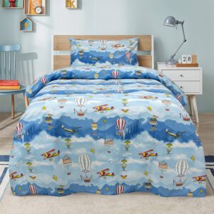 LINO ΠΑΙΔΙΚΑ ΣΕΤ ΣΕΝΤΟΝΙΑ CLOUD CHASERS BLUE 170X260 100% Βαμβάκι
